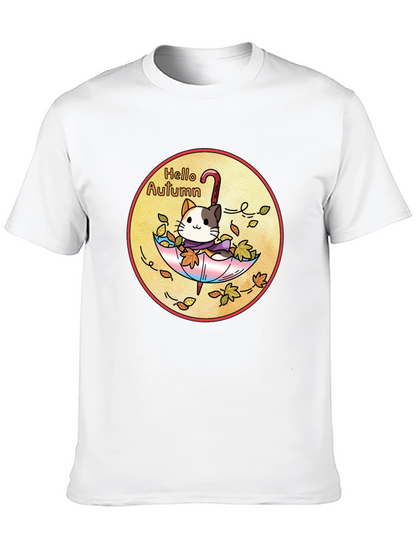 Hello Autumn Cat T-Shirt - Unisex Fall Apparel