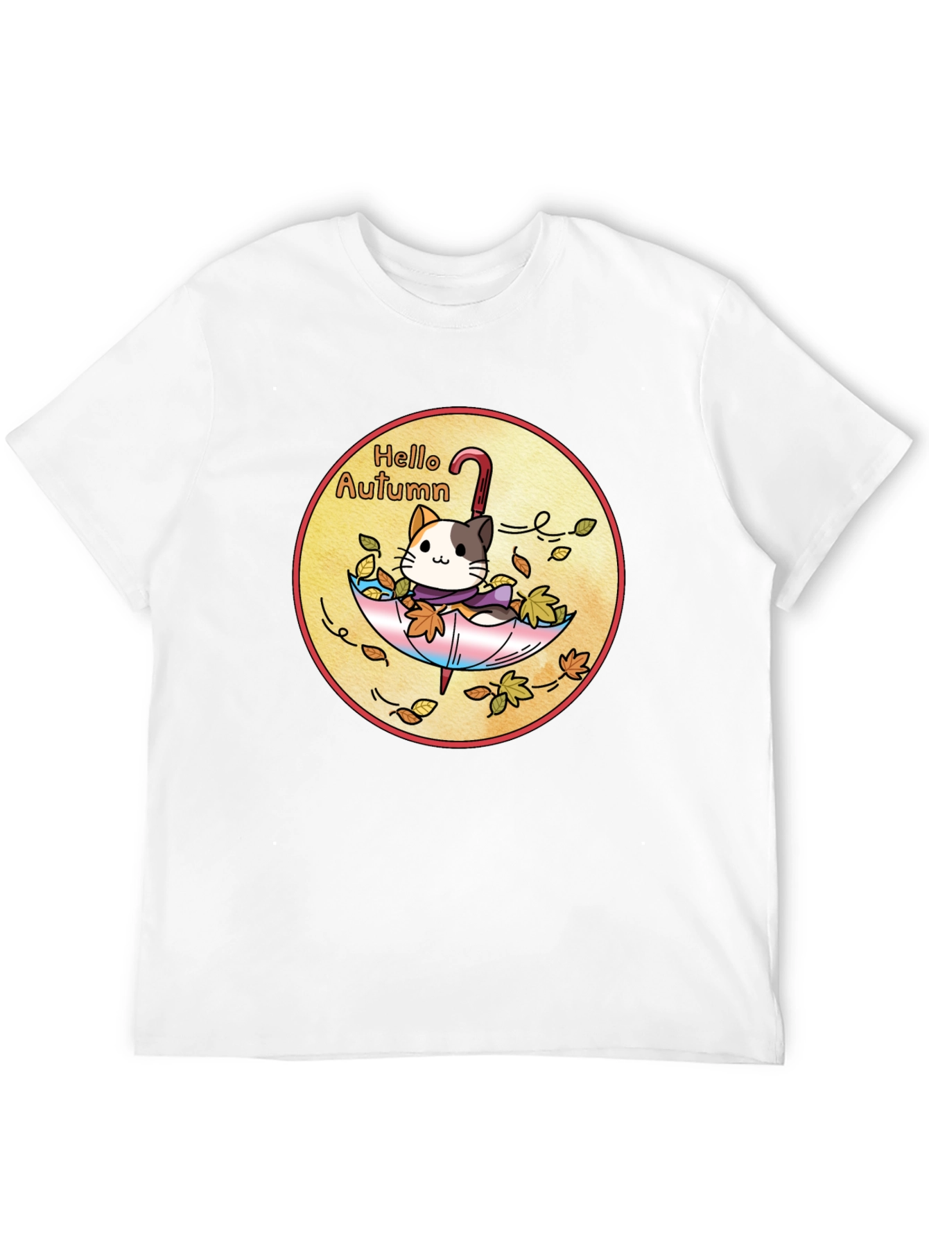 Hello Autumn Cat T-Shirt - Unisex Fall Apparel