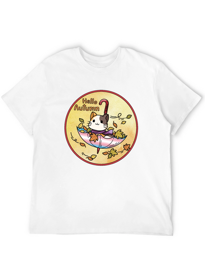 Hello Autumn Cat T-Shirt - Unisex Fall Apparel