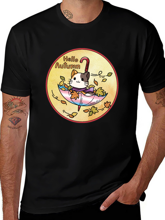 Hello Autumn Cat T-Shirt - Unisex Fall Apparel