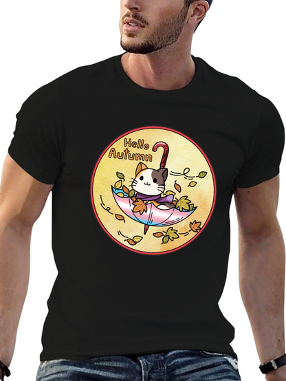 Hello Autumn Cat T-Shirt - Unisex Fall Apparel