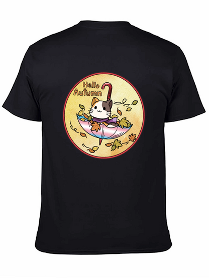 Hello Autumn Cat T-Shirt - Unisex Fall Apparel