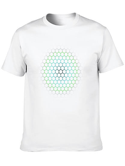Hexagon Circle Graphic Print T-Shirt - Mens Black Tee