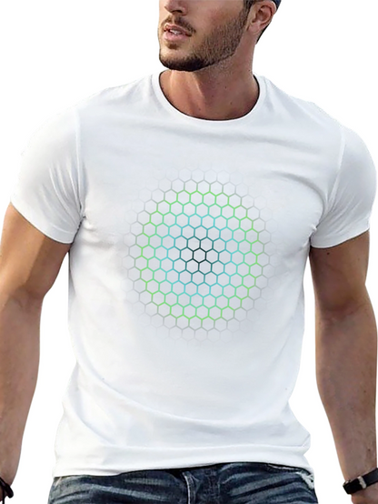 Hexagon Circle Graphic Print T-Shirt - Mens Black Tee