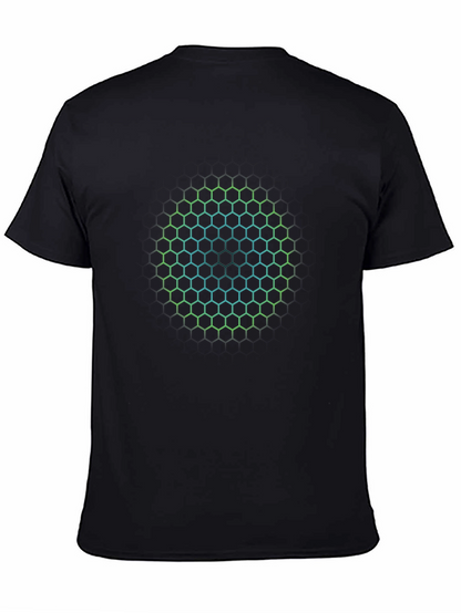 Hexagon Circle Graphic Print T-Shirt - Mens Black Tee
