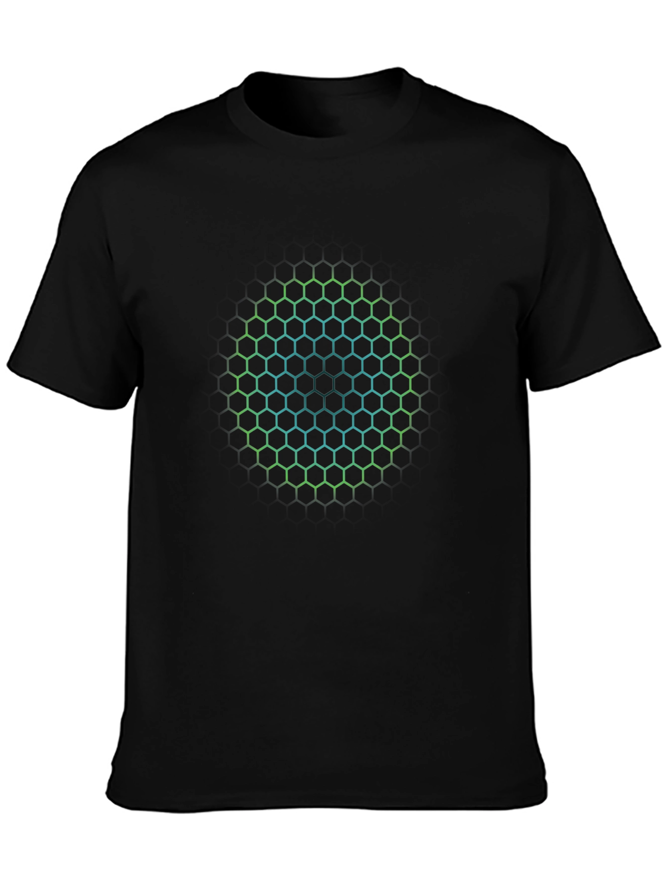 Hexagon Circle Graphic Print T-Shirt - Mens Black Tee