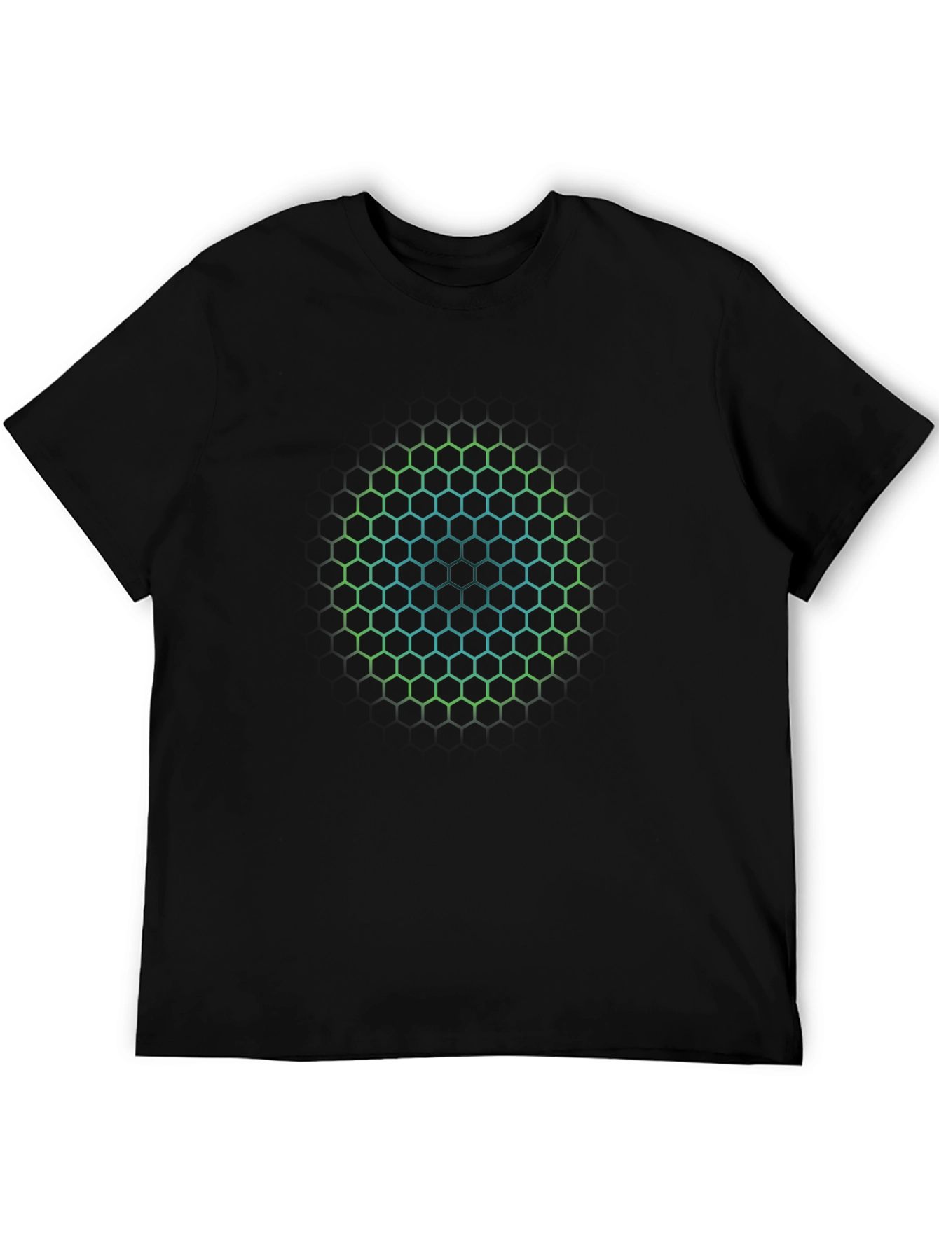 Hexagon Circle Graphic Print T-Shirt - Mens Black Tee
