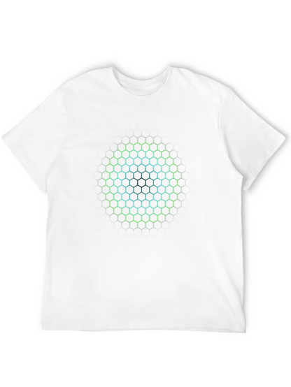 Hexagon Circle Graphic Print T-Shirt - Mens Black Tee