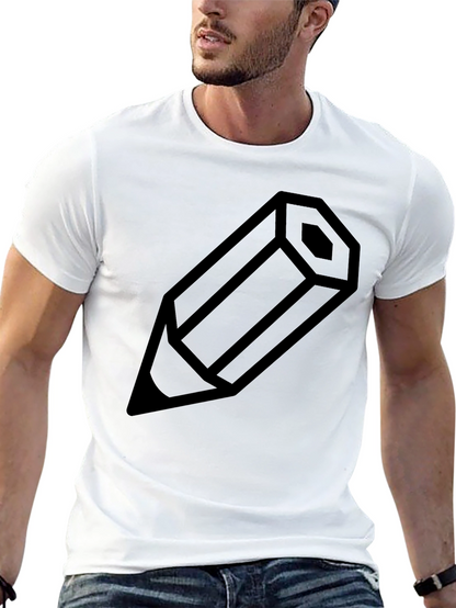 Pencil Graphic Tee - Minimalist Design