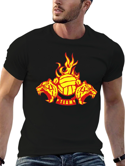 Fiery Tigers Volleyball Team T-Shirt - Black