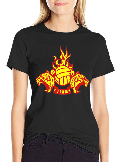 Fiery Tigers Volleyball Team T-Shirt - Black