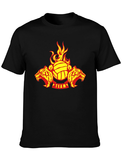 Fiery Tigers Volleyball Team T-Shirt - Black