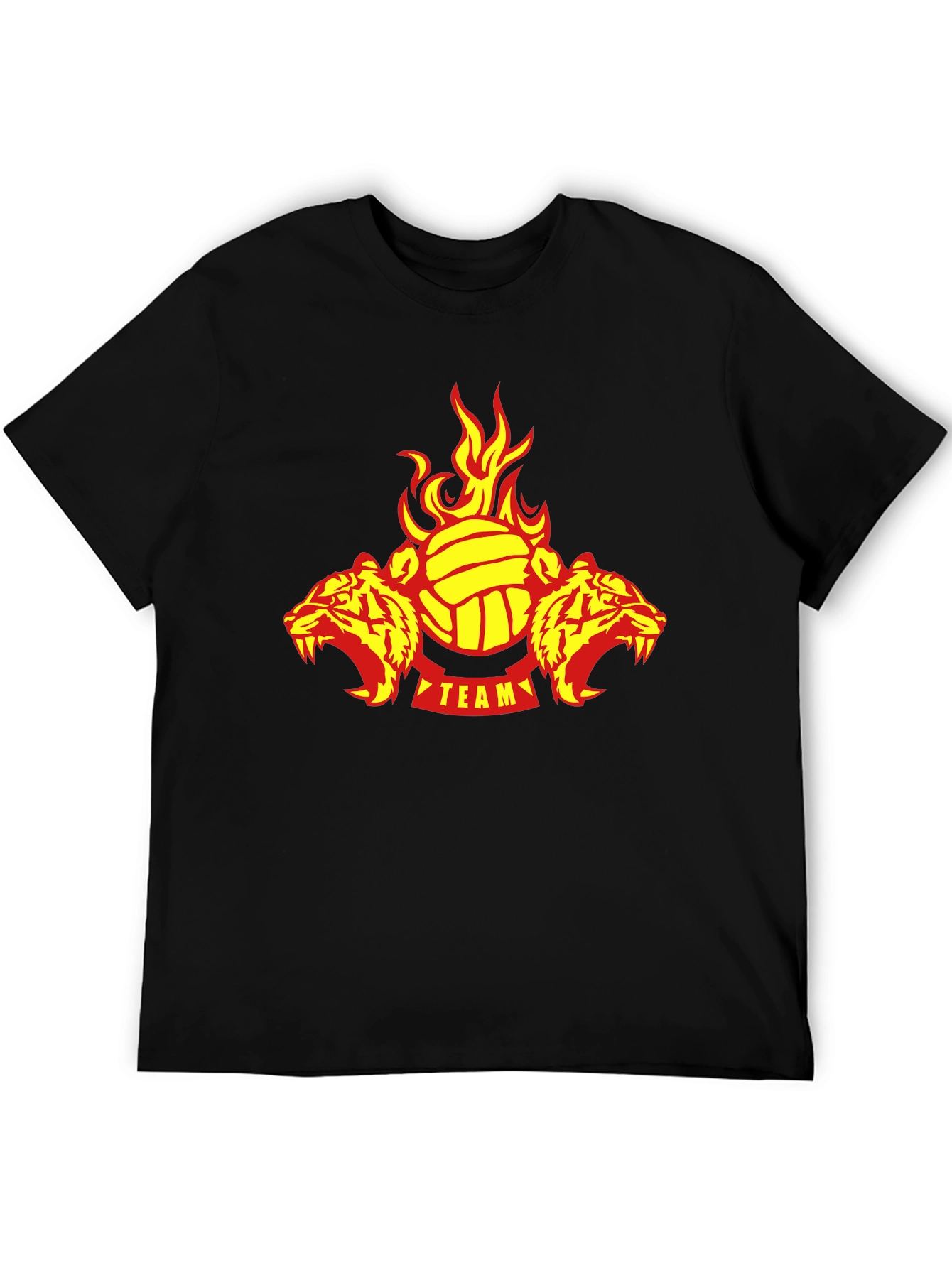Fiery Tigers Volleyball Team T-Shirt - Black