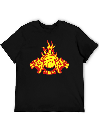 Fiery Tigers Volleyball Team T-Shirt - Black
