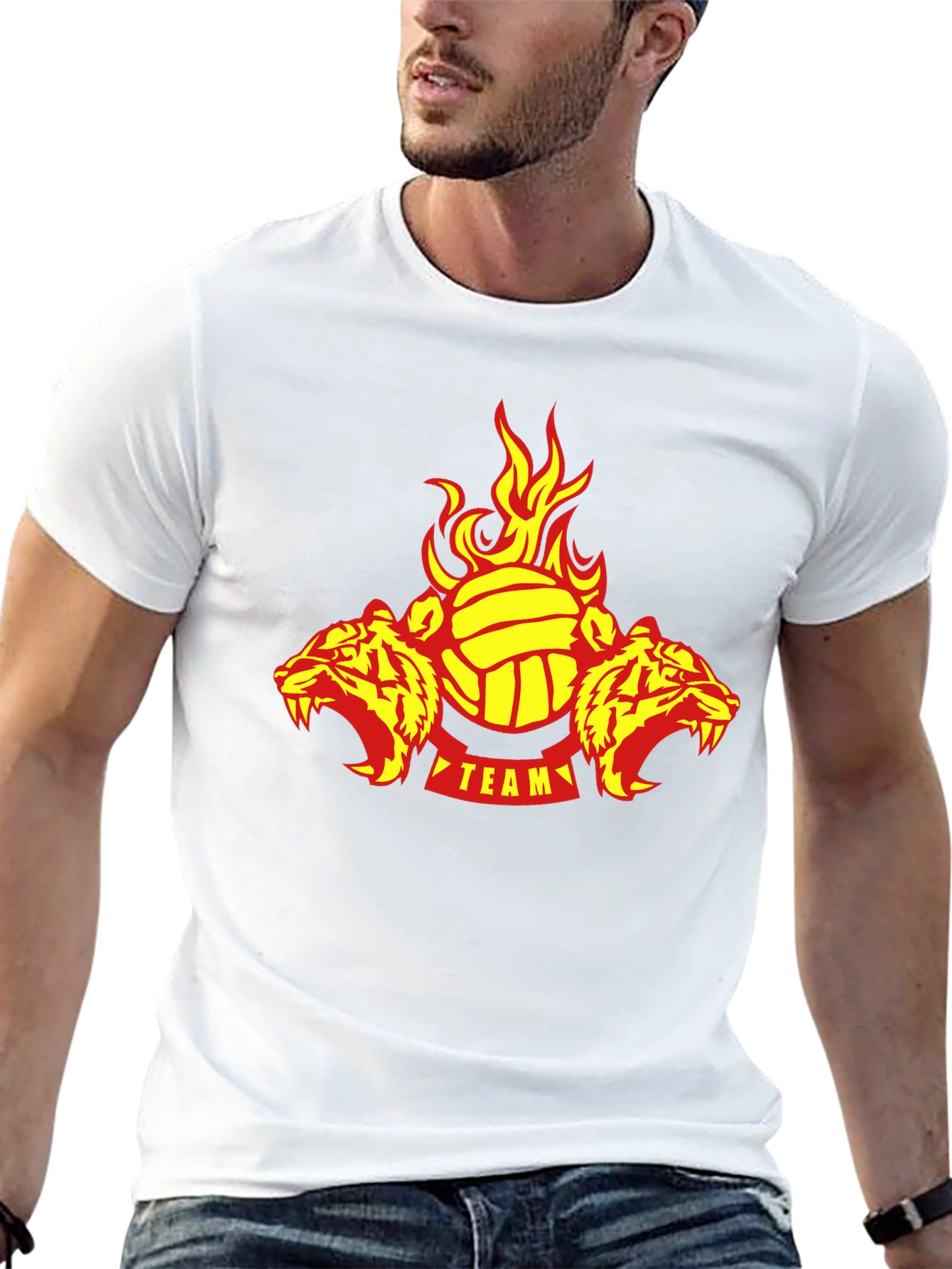 Fiery Tigers Volleyball Team T-Shirt - Black