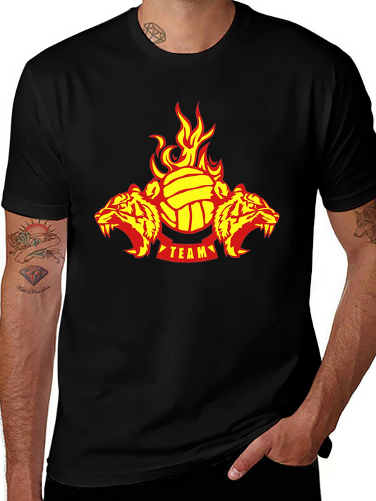 Fiery Tigers Volleyball Team T-Shirt - Black