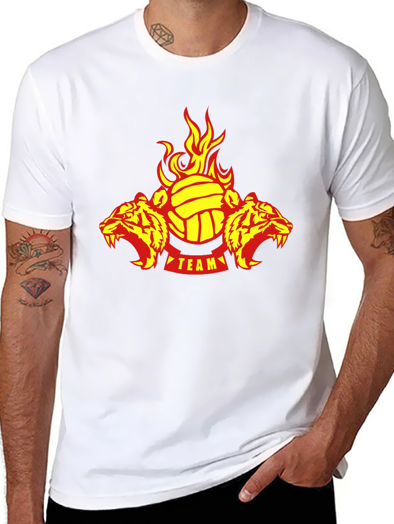 Fiery Tigers Volleyball Team T-Shirt - Black