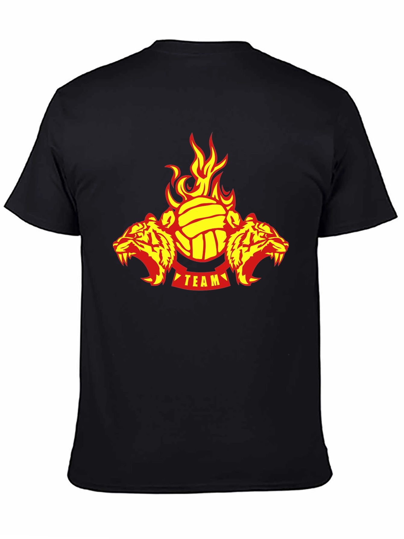 Fiery Tigers Volleyball Team T-Shirt - Black