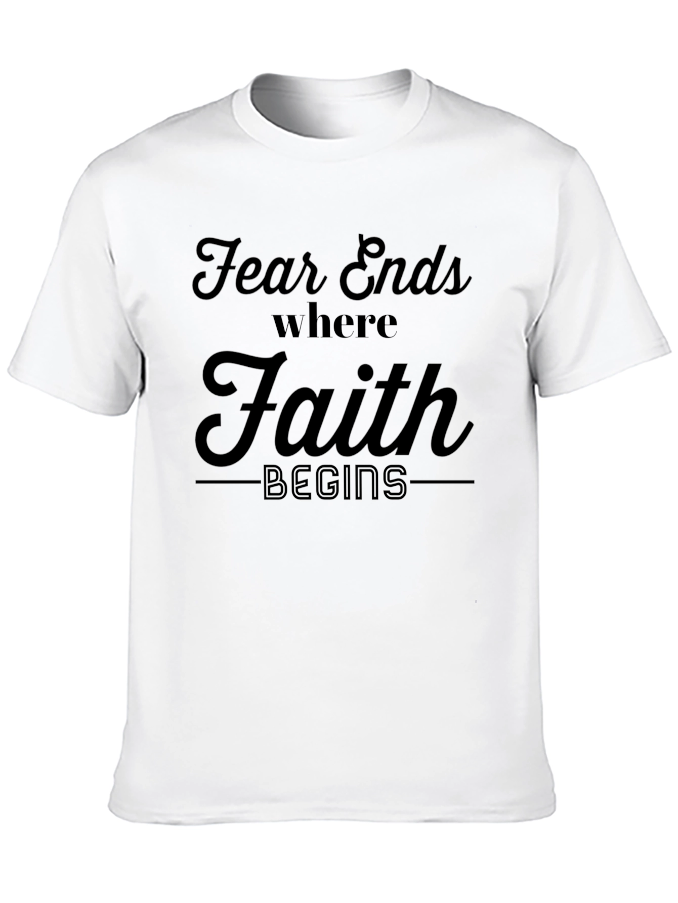 Faith Begins T-Shirt - Inspirational Christian Apparel