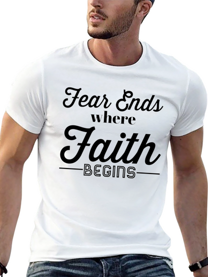 Faith Begins T-Shirt - Inspirational Christian Apparel