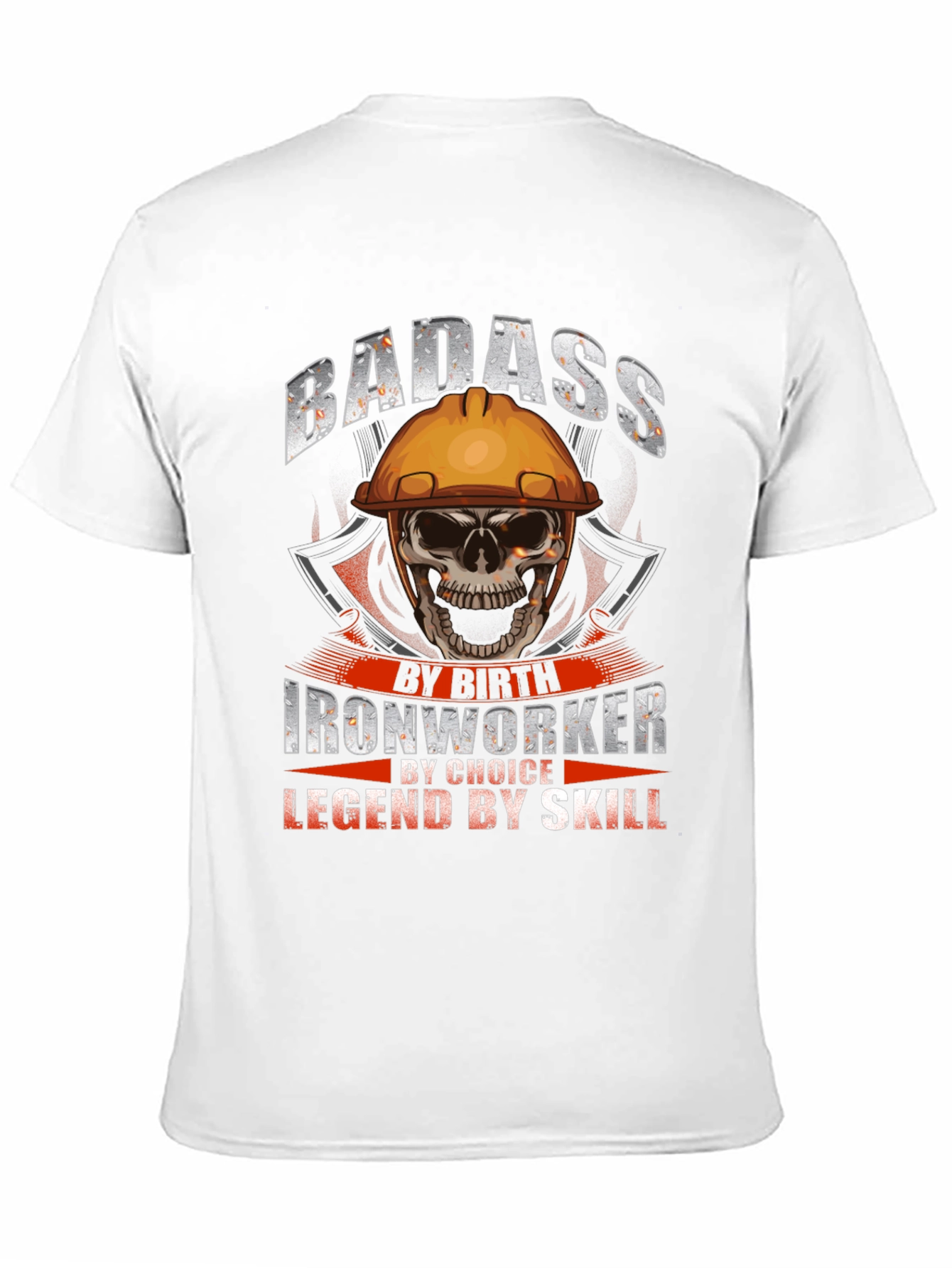 Badass Ironworker Skull Graphic T-Shirt
