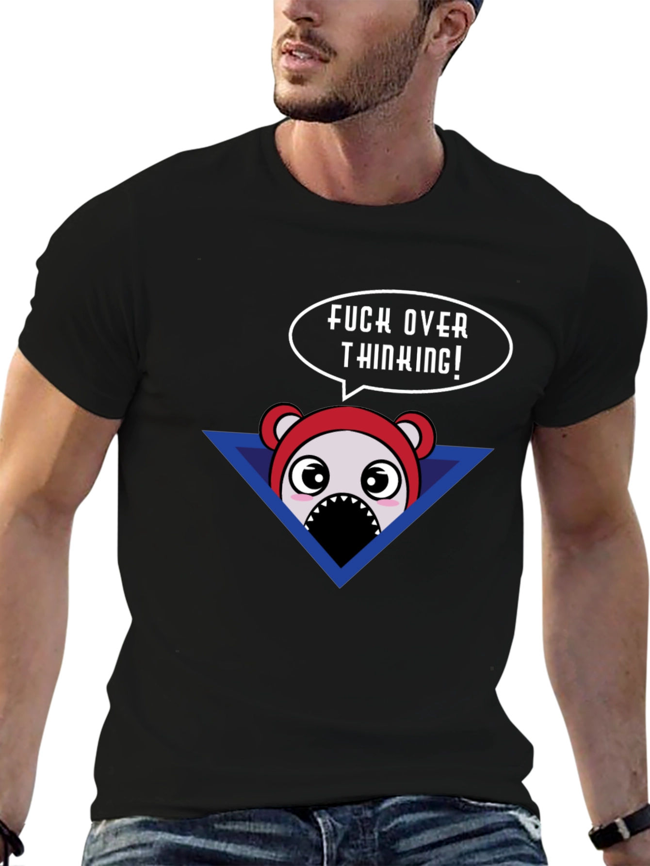 Funny Cartoon Bear T-Shirt - Dont Over Think!