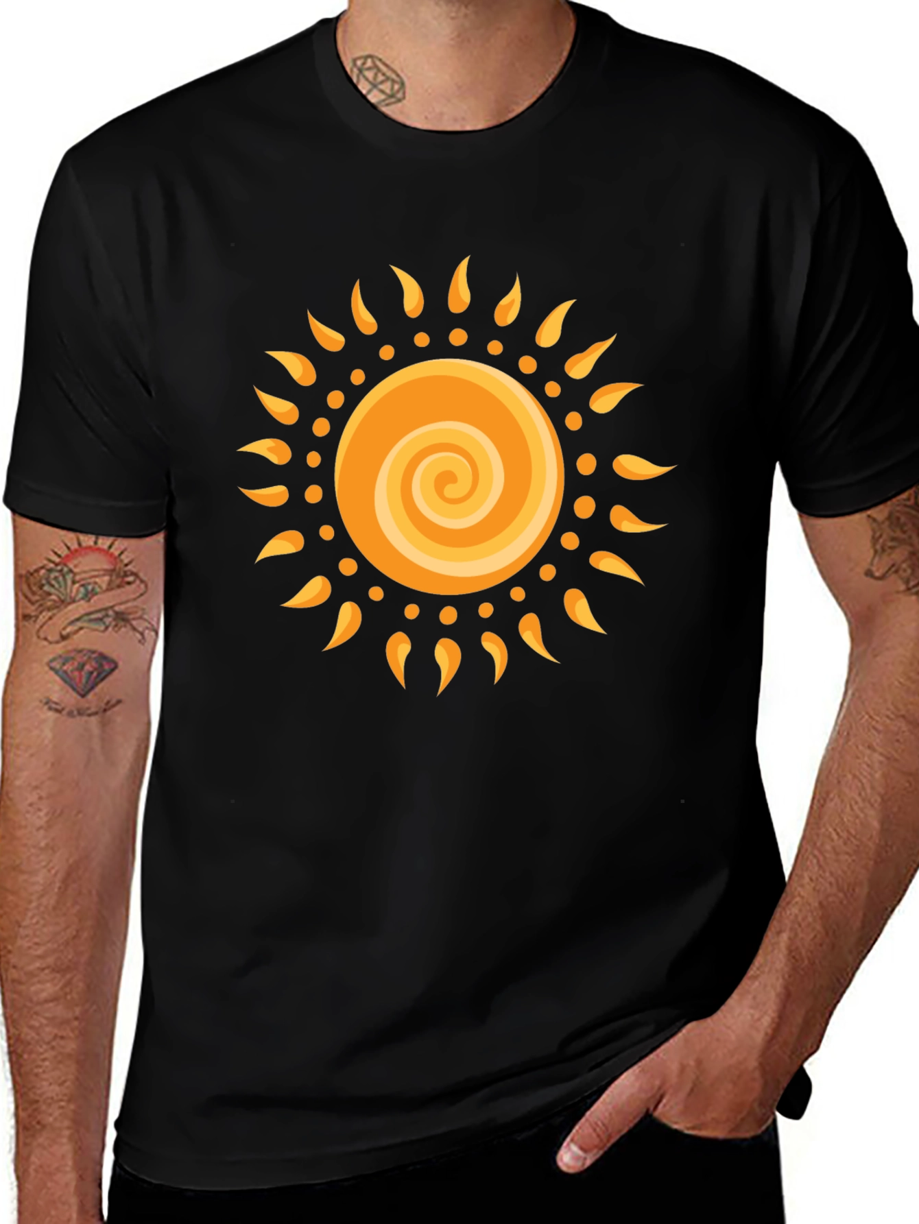 Radiant Sun Graphic Black T-Shirt