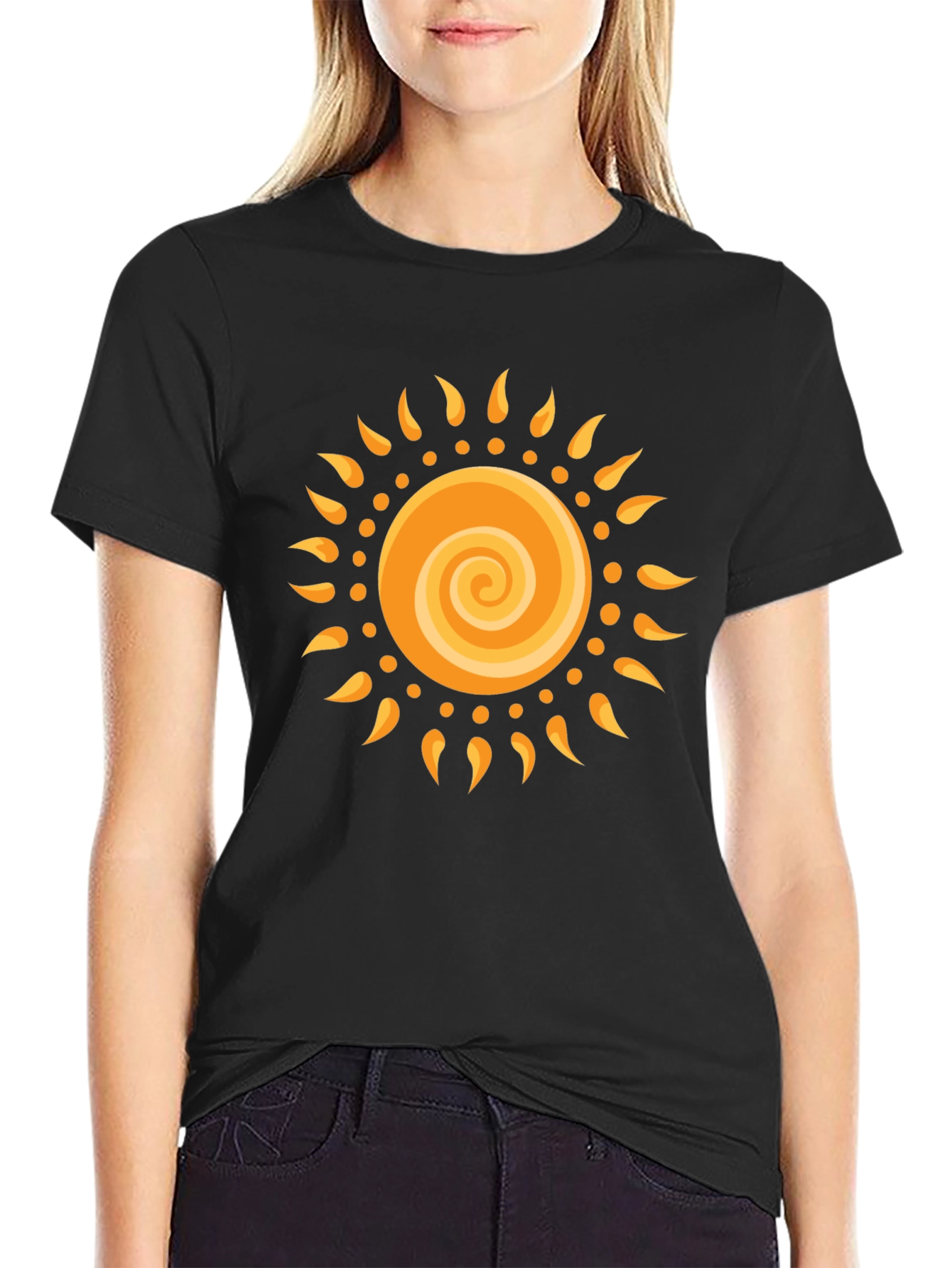 Radiant Sun Graphic Black T-Shirt
