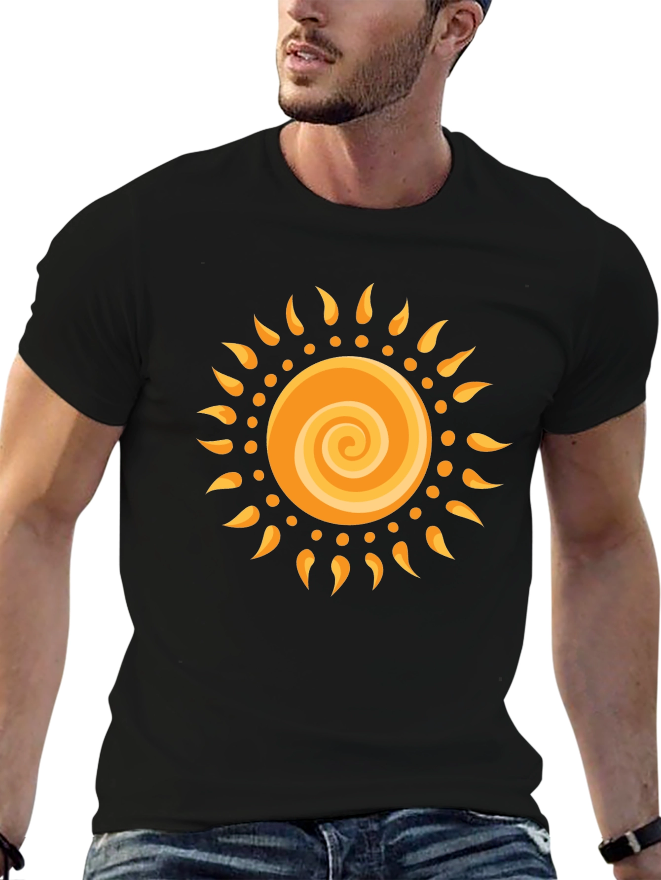 Radiant Sun Graphic Black T-Shirt