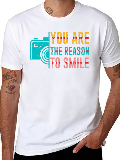 You Are The Reason To Smile Camera Graphic Tee