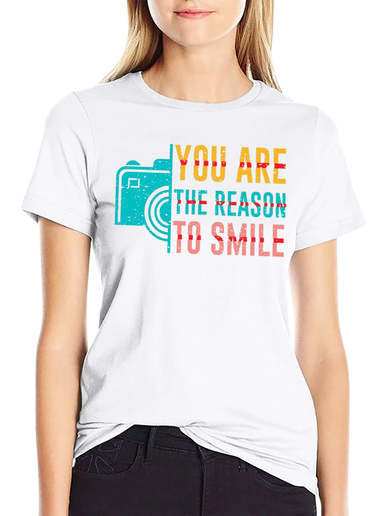 You Are The Reason To Smile Camera Graphic Tee