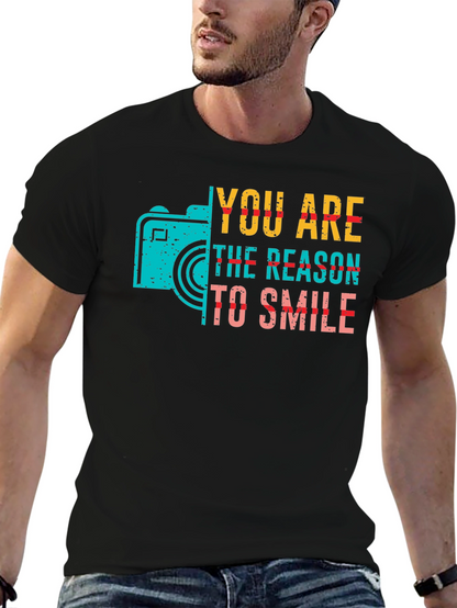 You Are The Reason To Smile Camera Graphic Tee