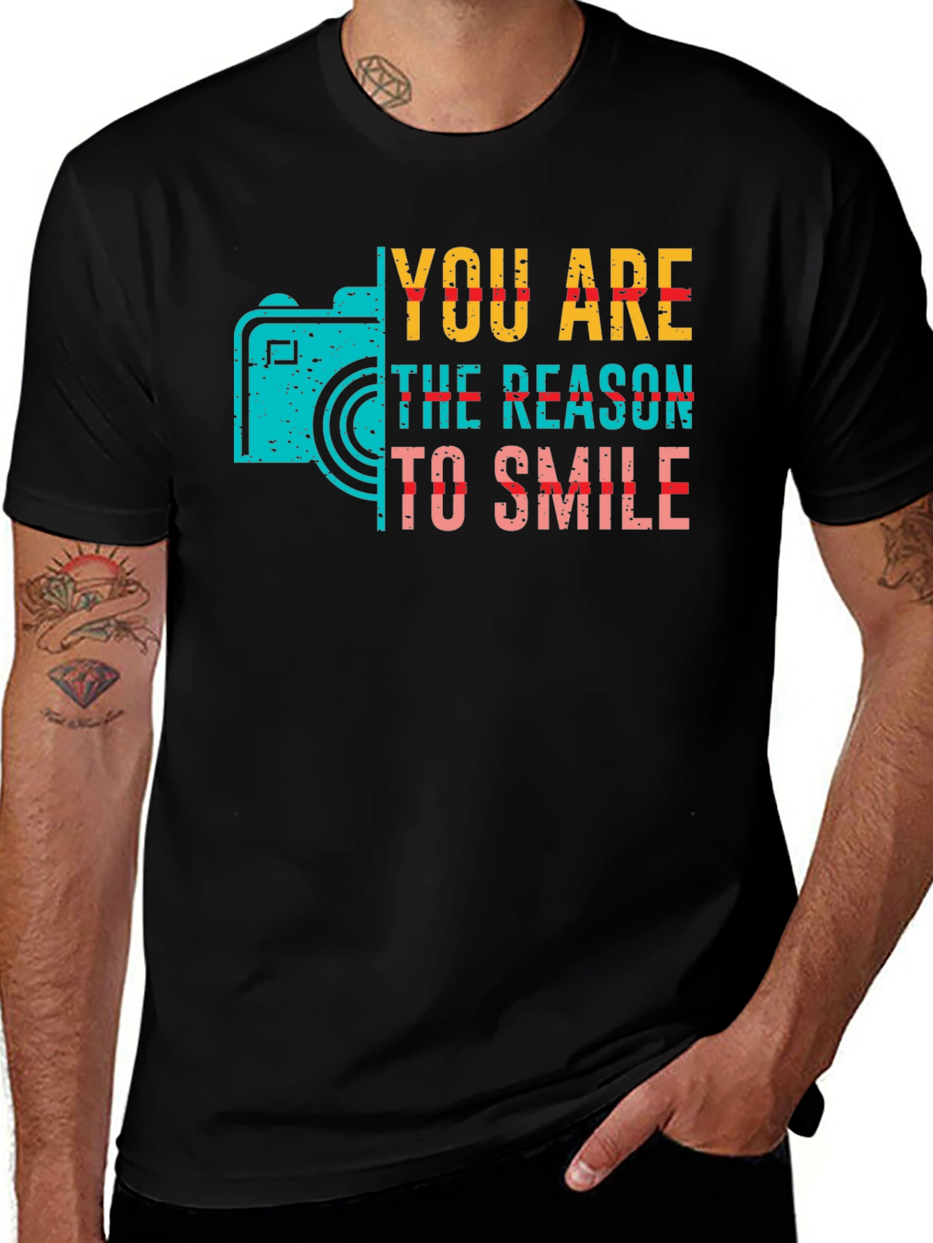 You Are The Reason To Smile Camera Graphic Tee