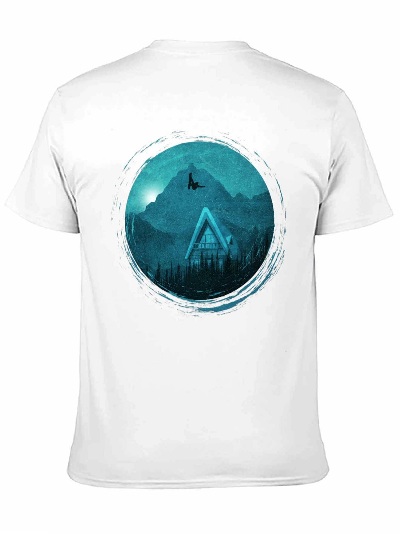 Mountains Cabin Black Graphic Tee