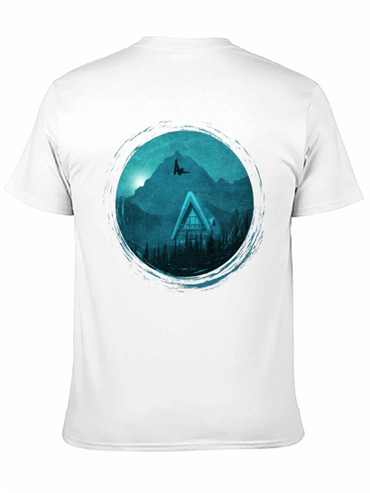 Mountains Cabin Black Graphic Tee