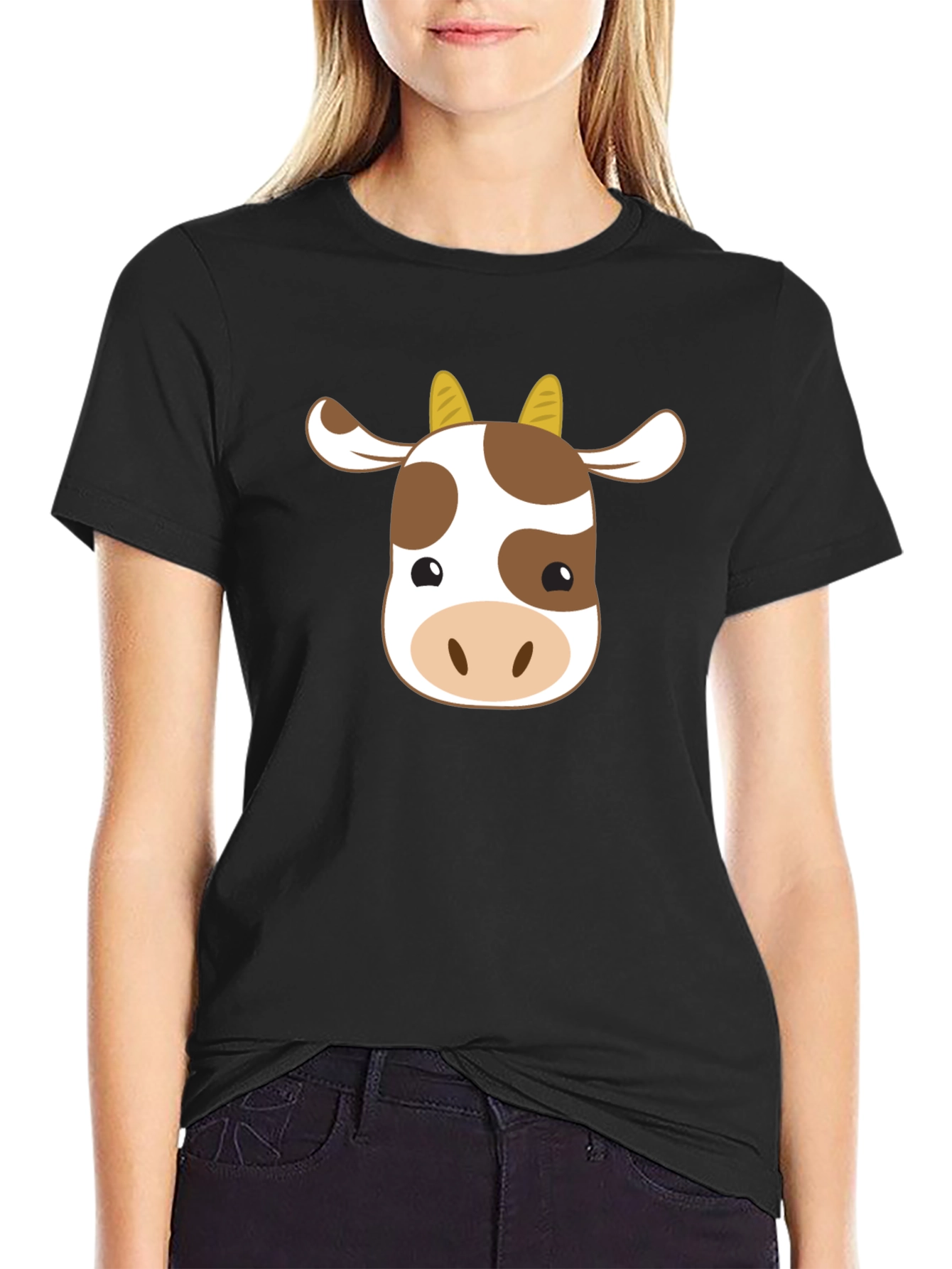 Cute Cow Graphic T-Shirt - Unisex Black Tee