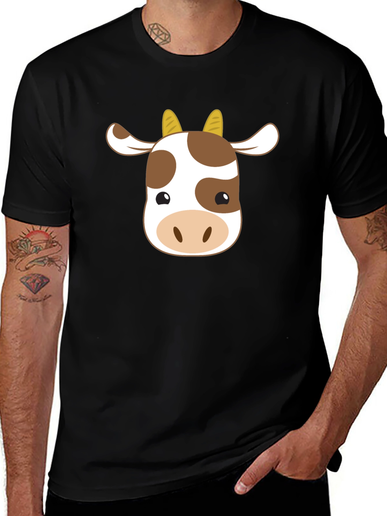 Cute Cow Graphic T-Shirt - Unisex Black Tee
