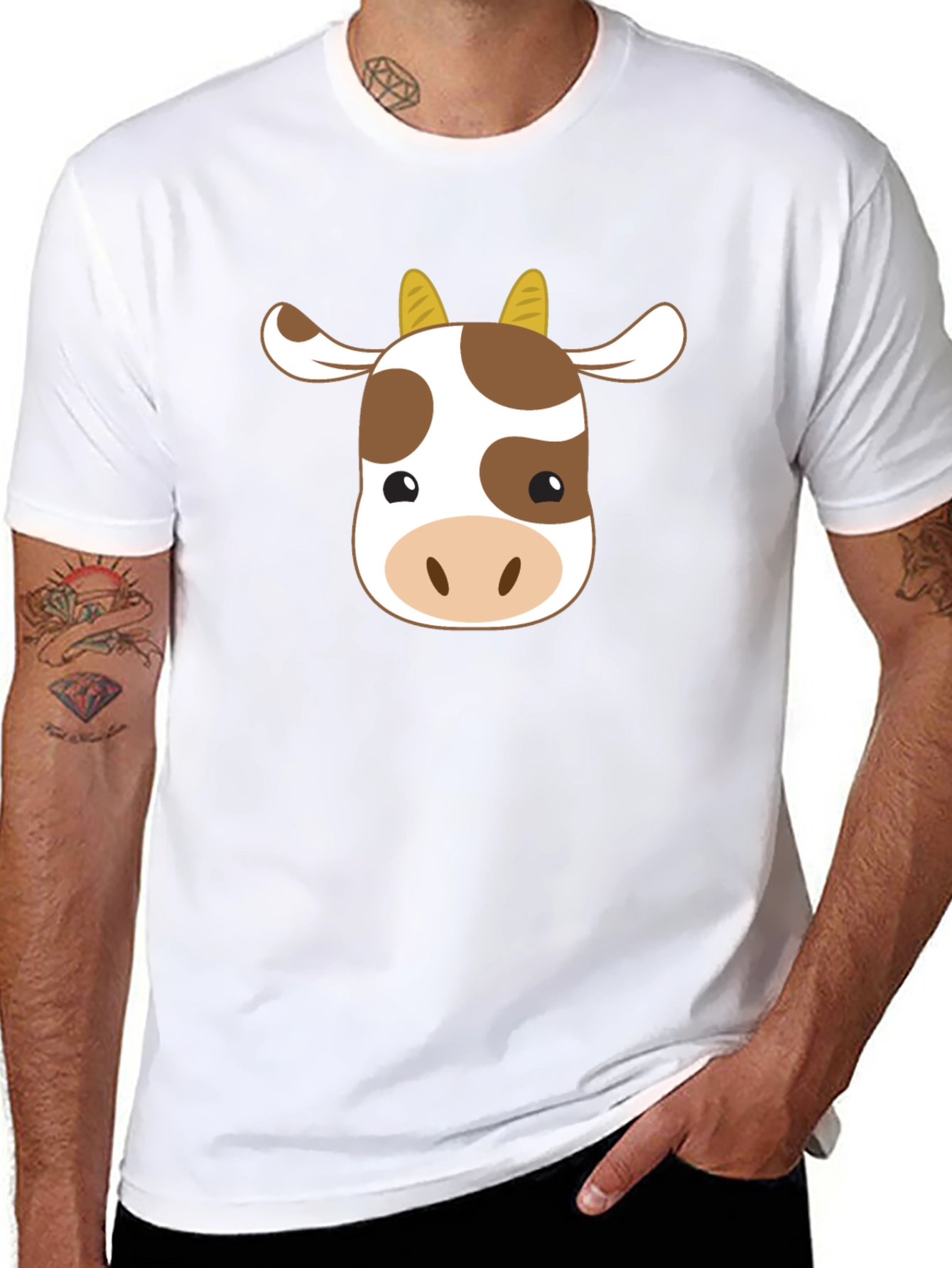 Cute Cow Graphic T-Shirt - Unisex Black Tee