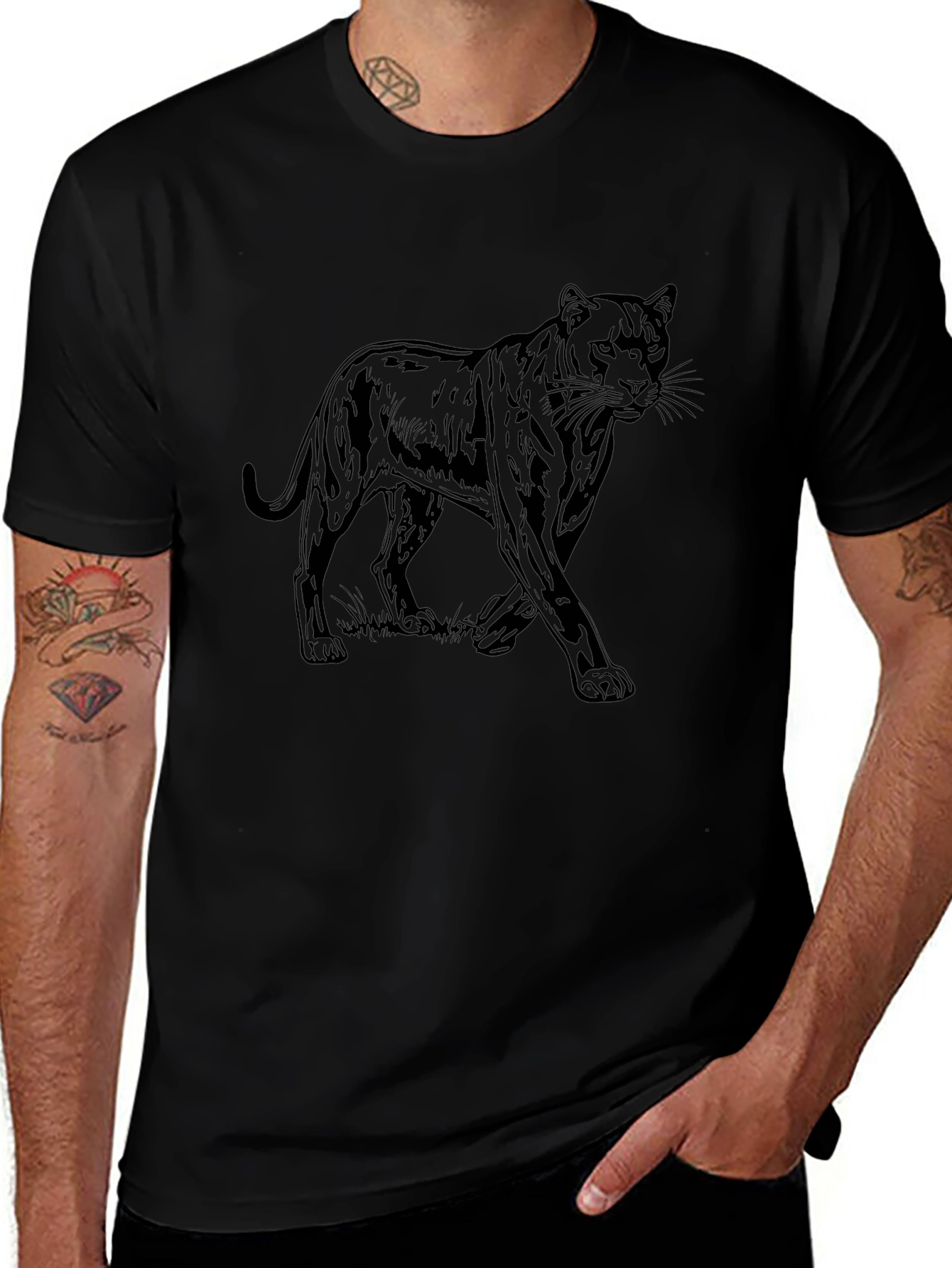 Black Panther Graphic Tee - Mens Fashion