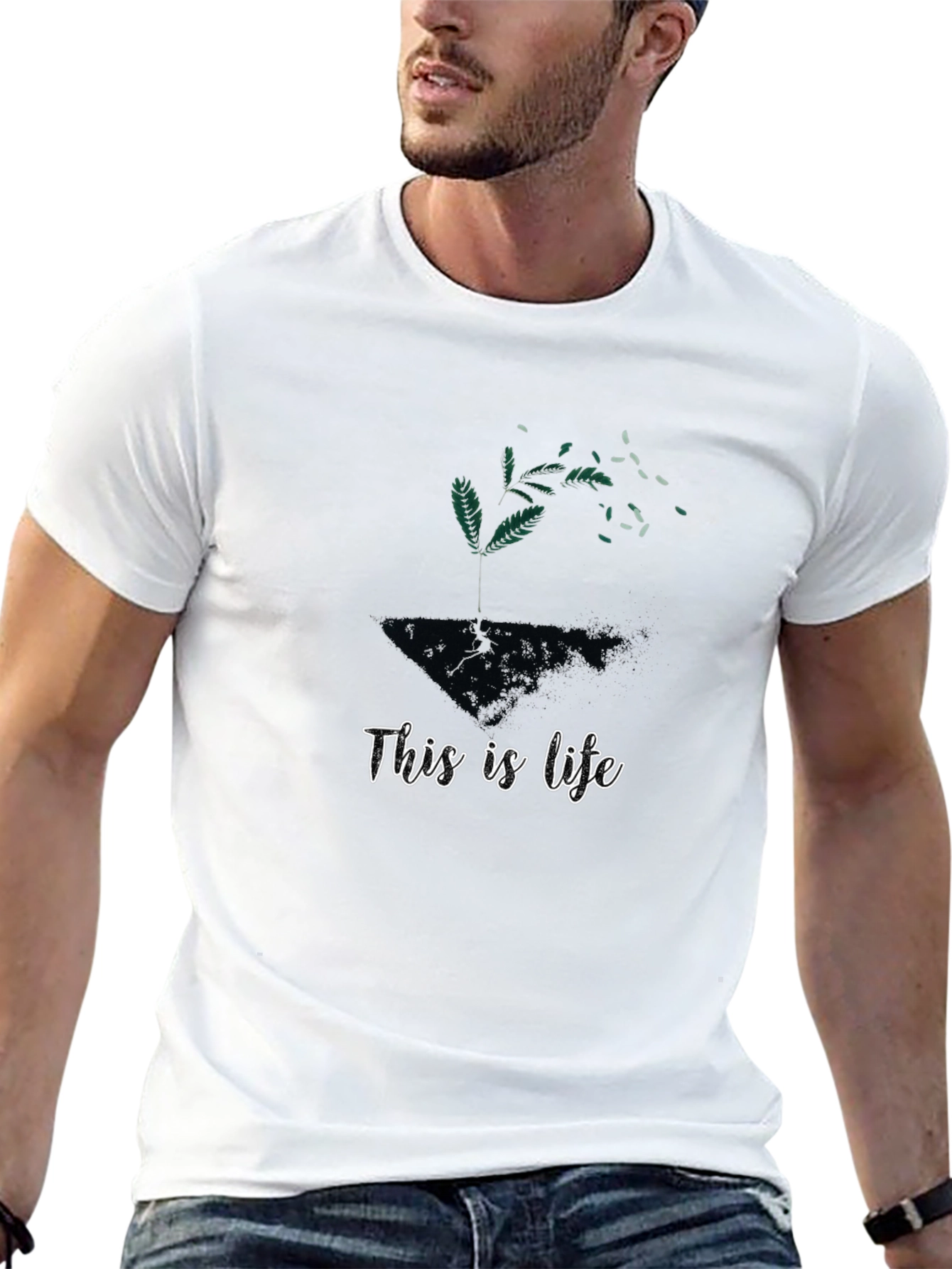 This is Life Graphic Print Black T-Shirt