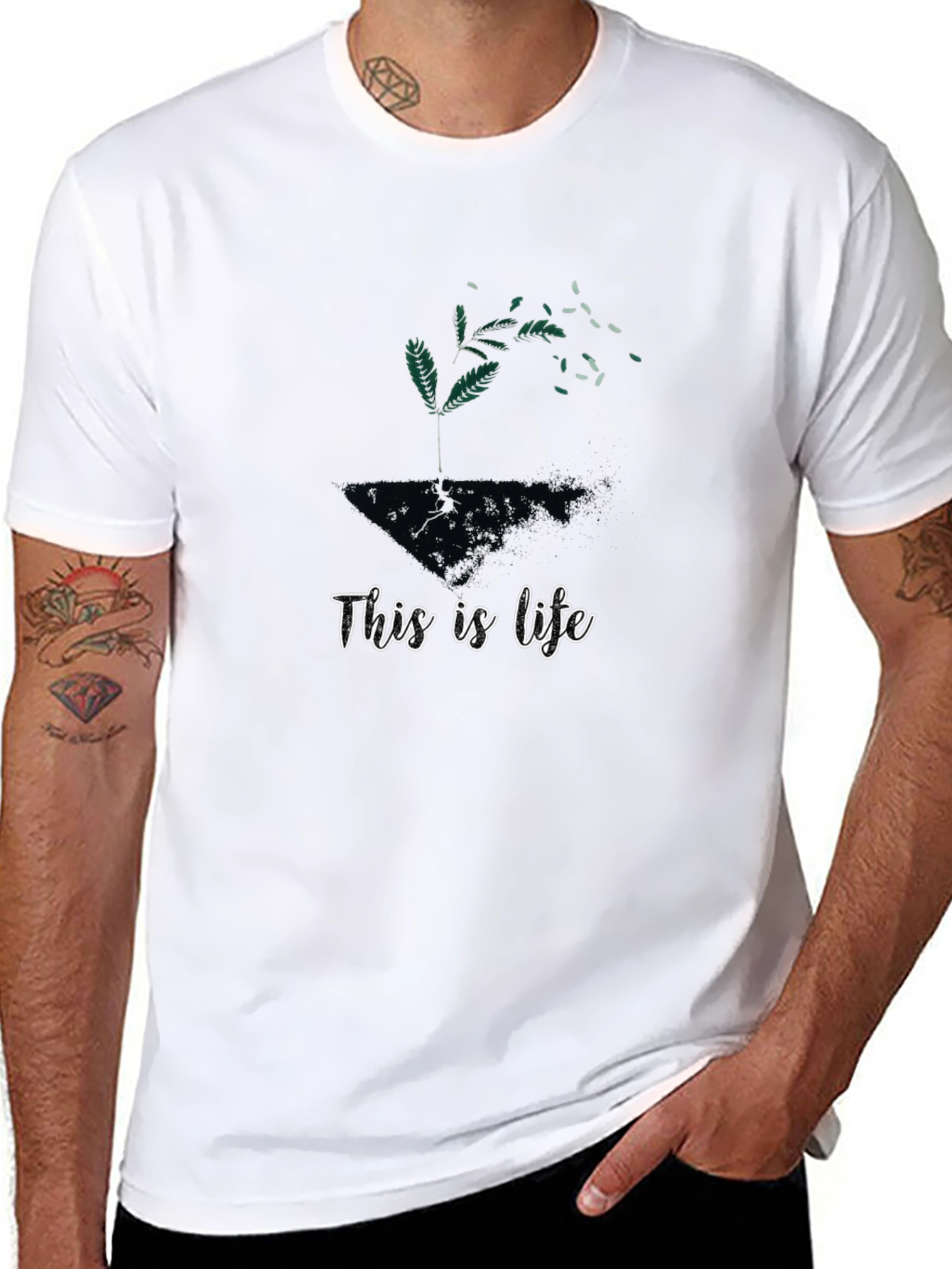 This is Life Graphic Print Black T-Shirt