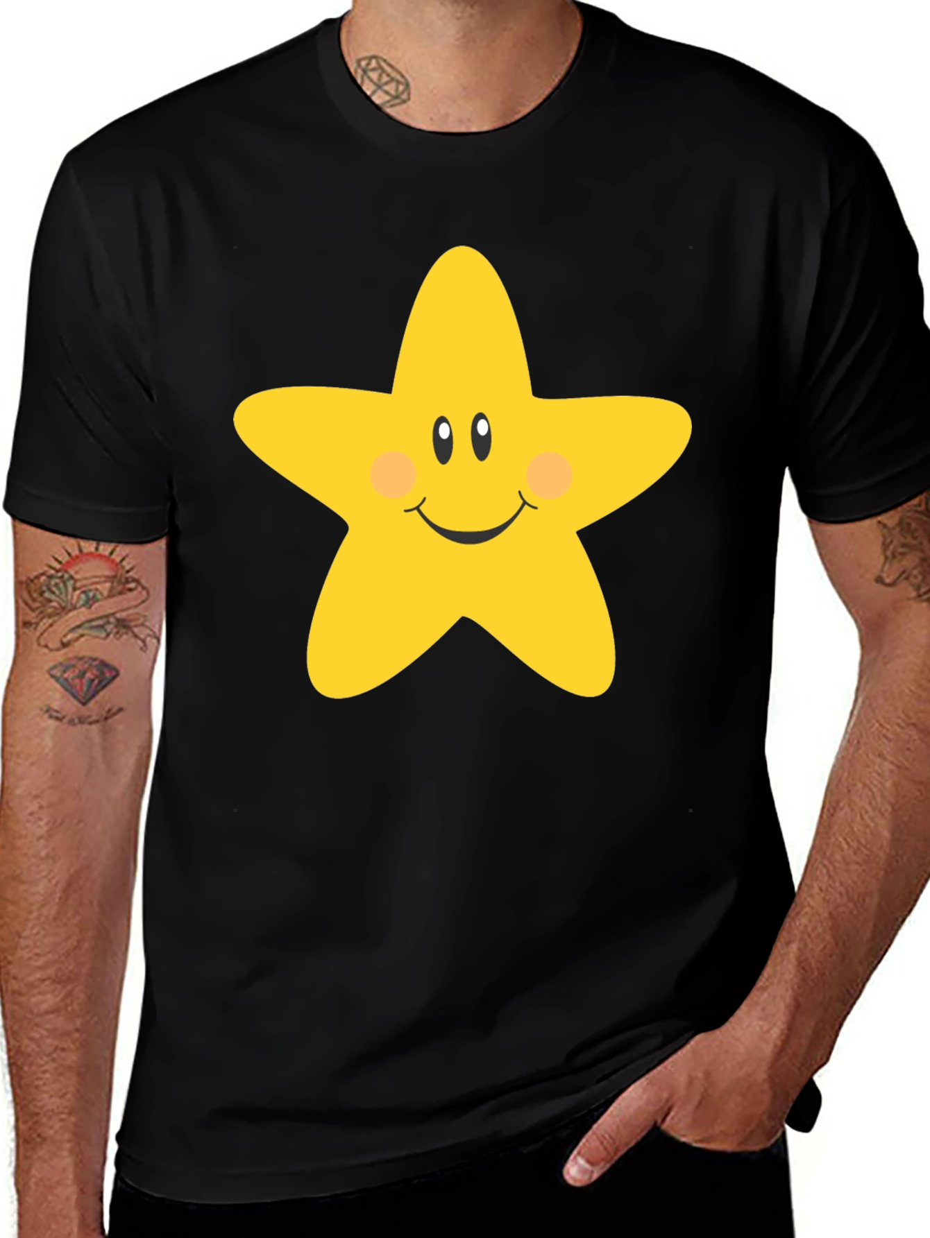 Cute Star Graphic Tee - Unisex Black T-Shirt