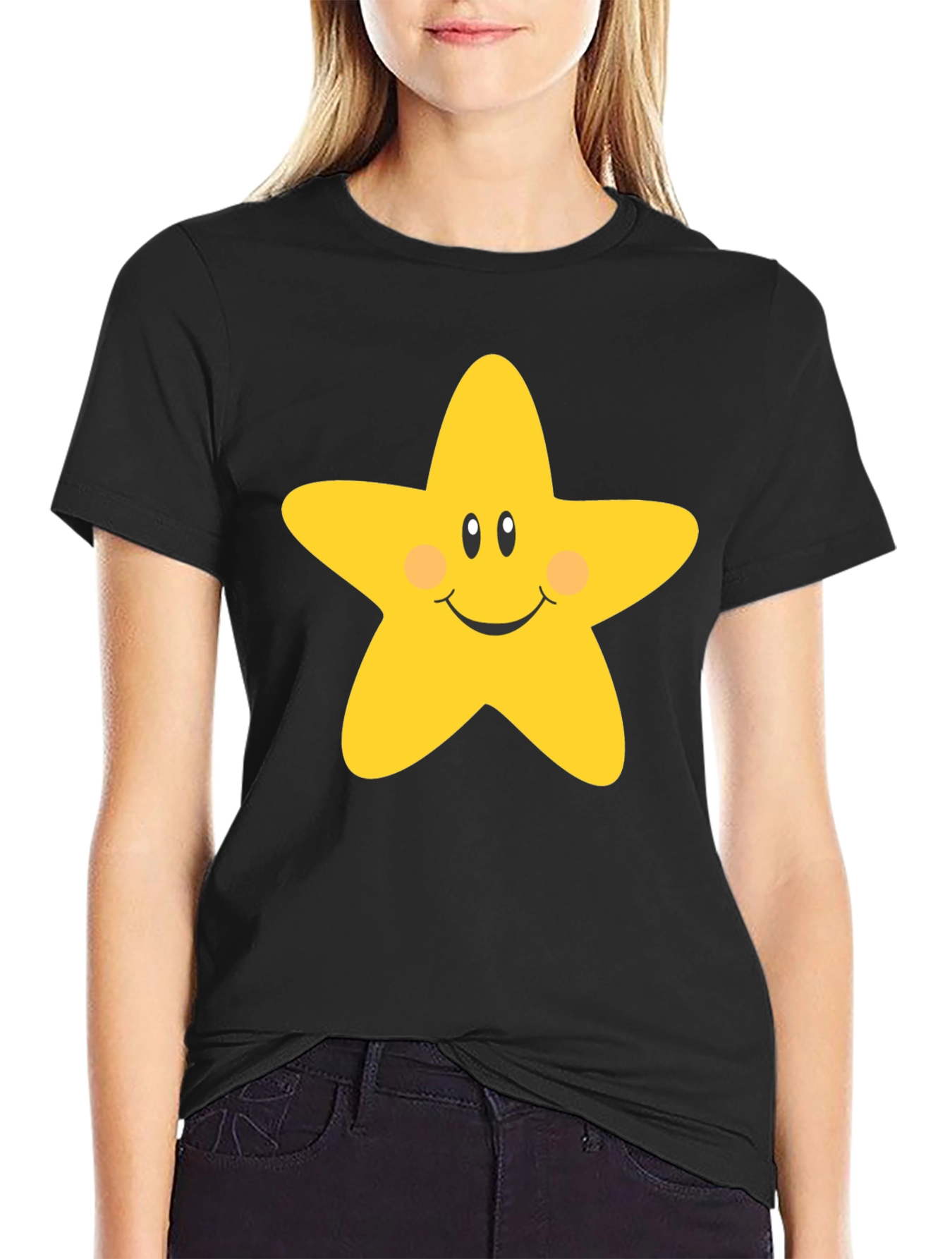 Cute Star Graphic Tee - Unisex Black T-Shirt