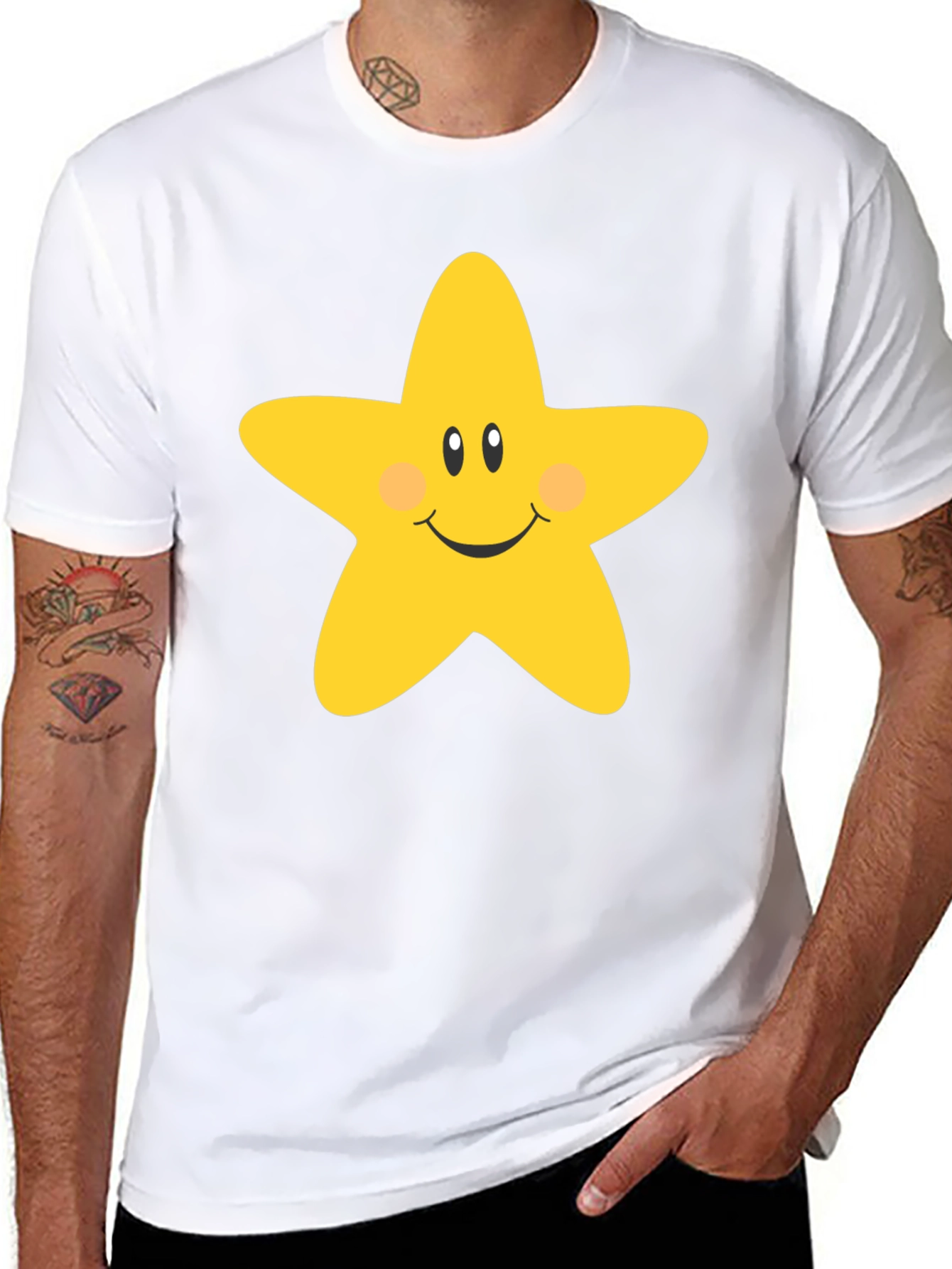 Cute Star Graphic Tee - Unisex Black T-Shirt