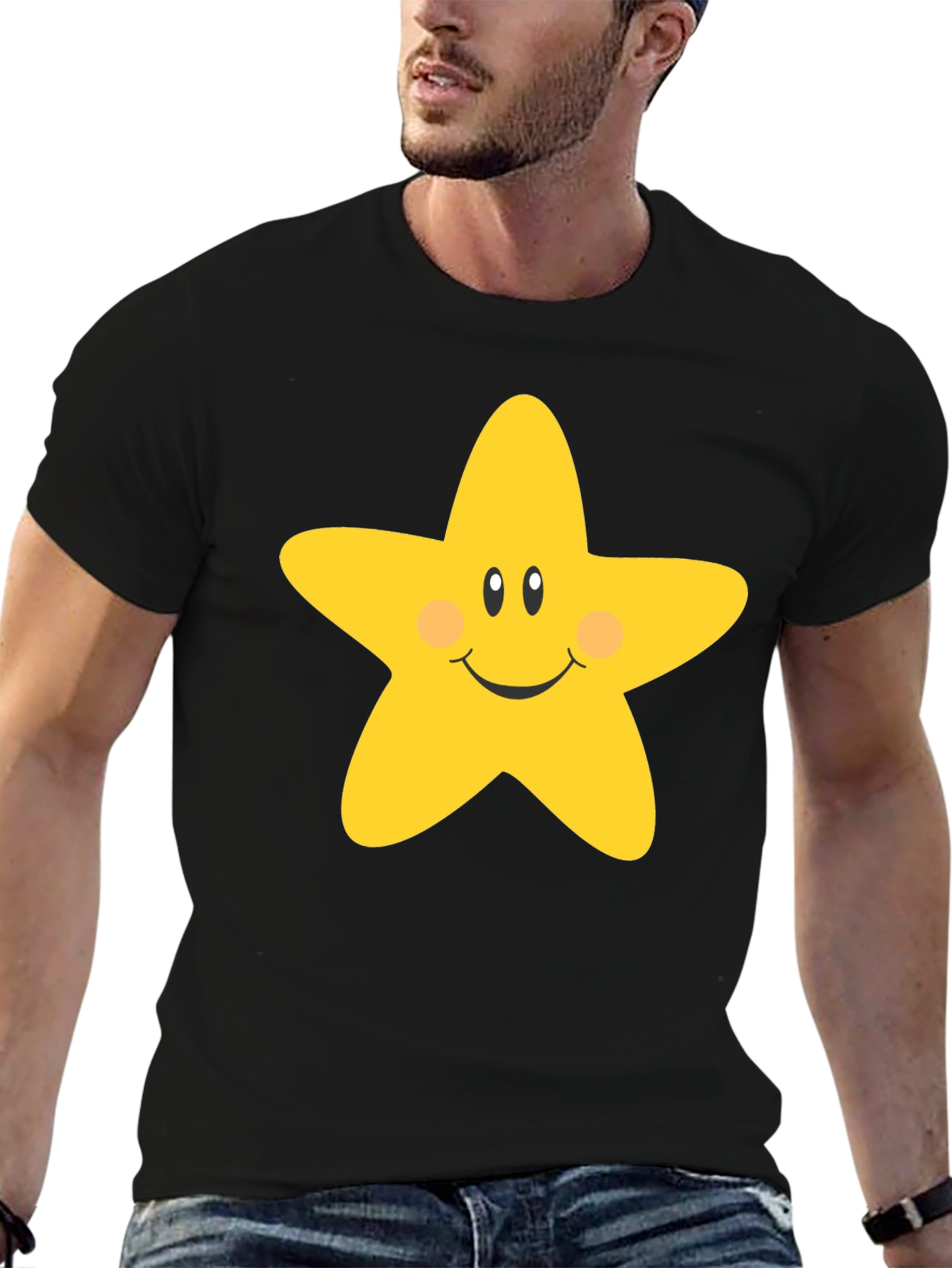 Cute Star Graphic Tee - Unisex Black T-Shirt