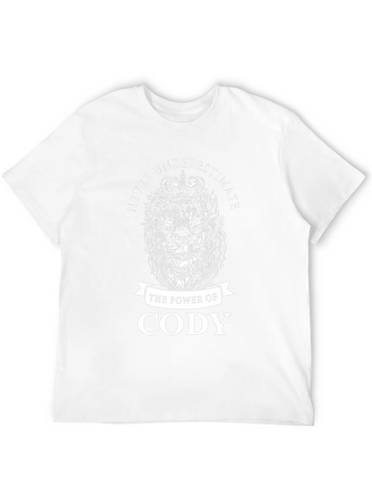 Never Underestimate Cody T-Shirt Lion Crown Graphic