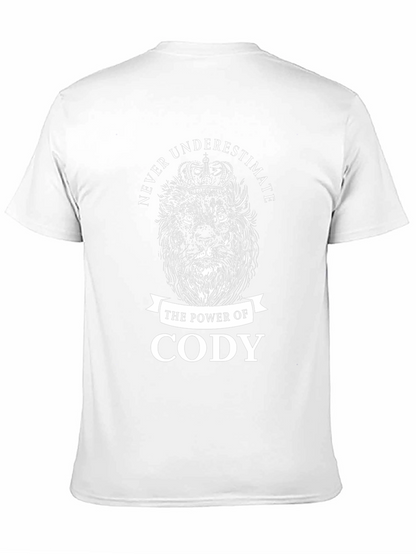 Never Underestimate Cody T-Shirt Lion Crown Graphic