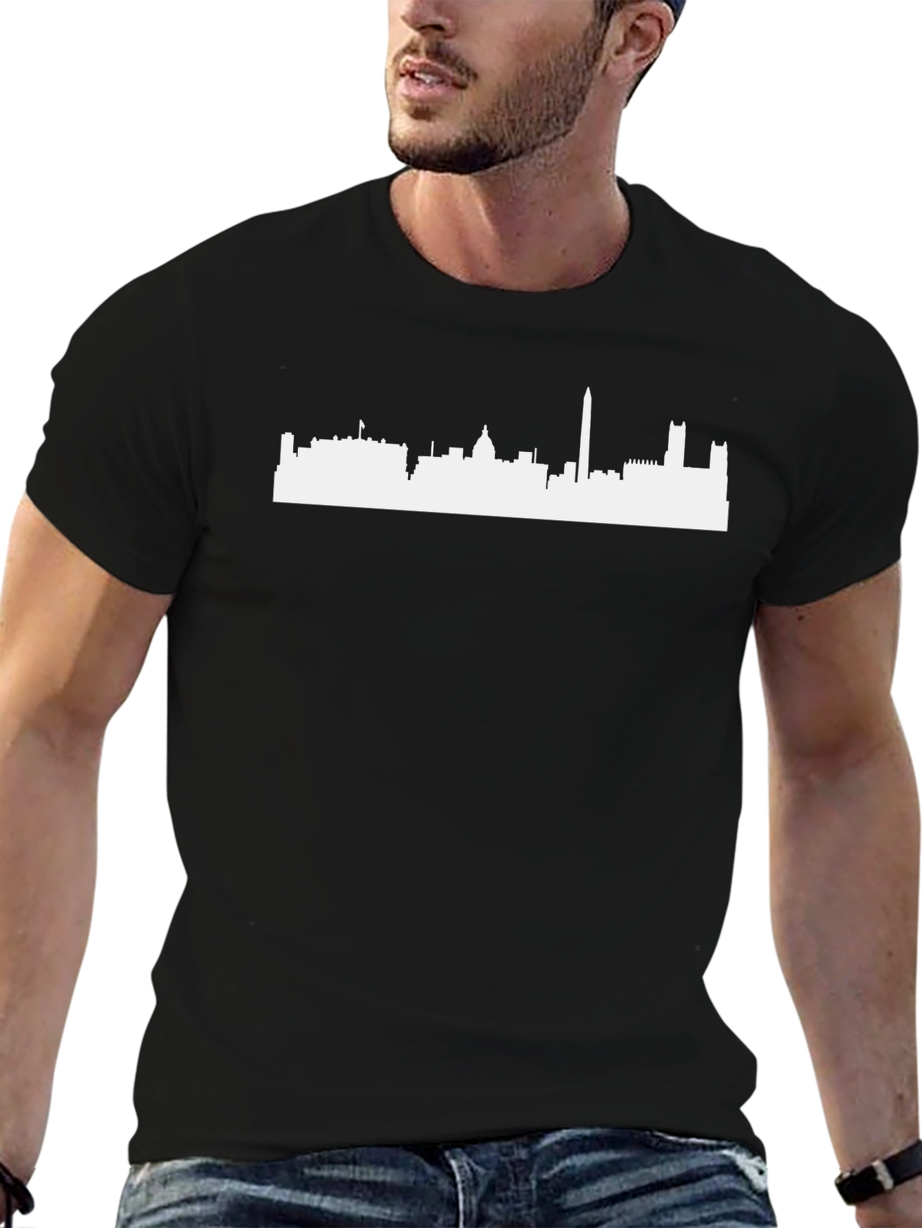 Washington DC Skyline Black Graphic Tee