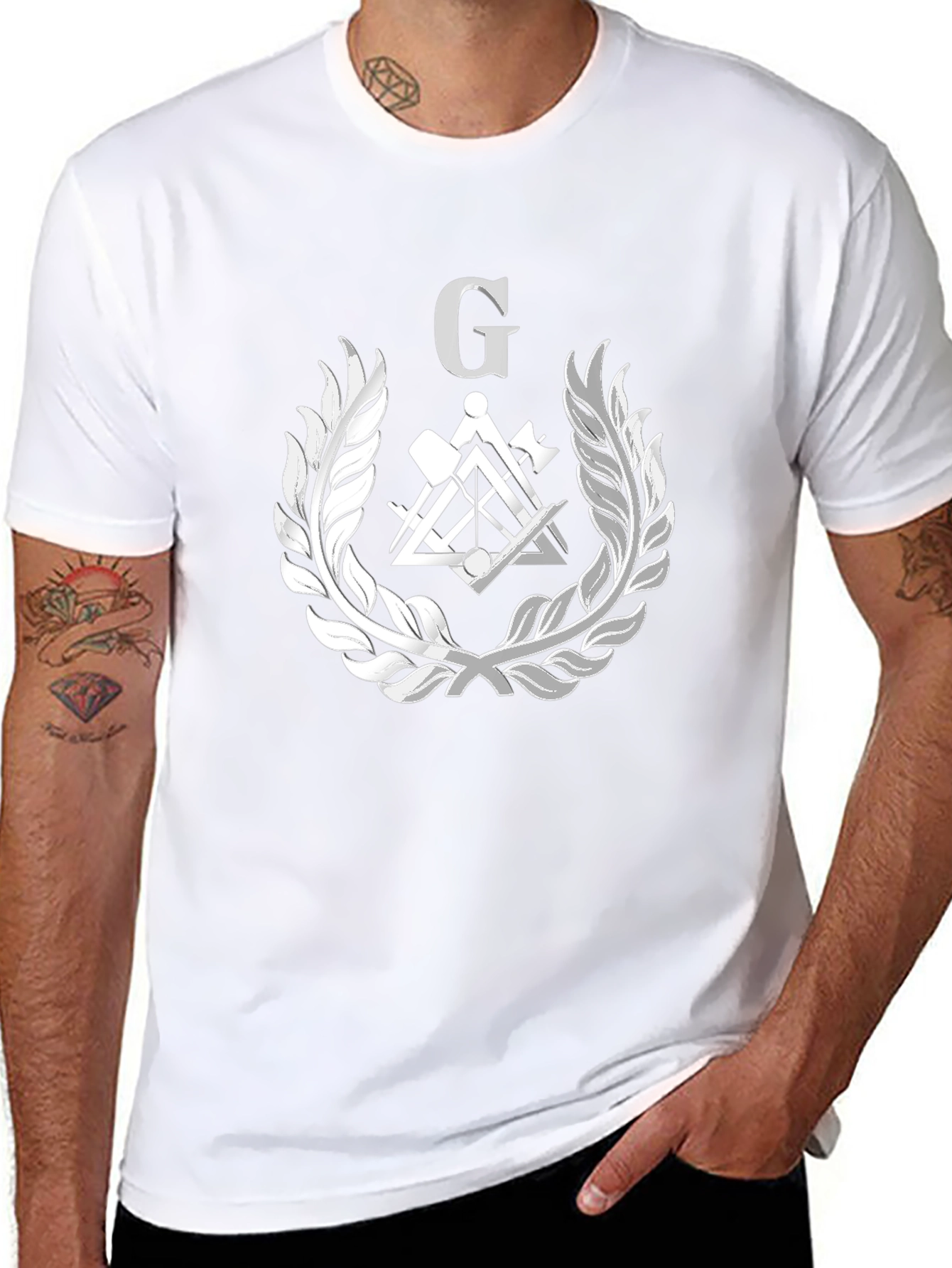 Masonic Symbol T-Shirt - Square and Compasses Design