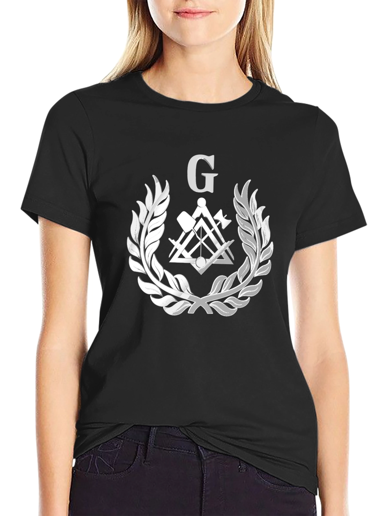 Masonic Symbol T-Shirt - Square and Compasses Design